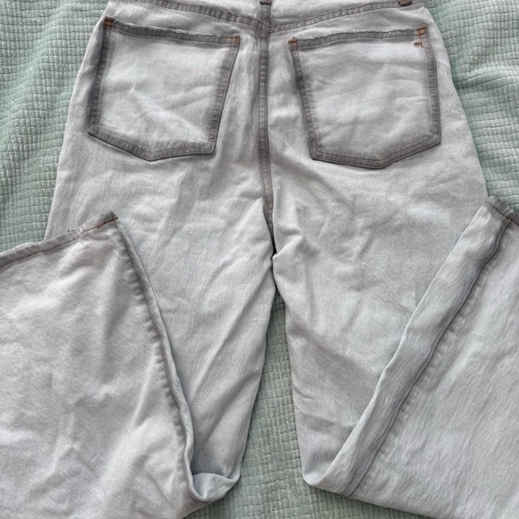 Madewell Light Gray Distressed Wash Flare Jeans - Picture 3 of 5